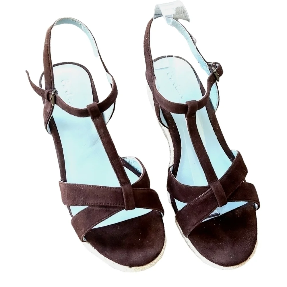BODEN Brown Suede Wedged Espadrilles